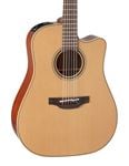 Takamine P3DC12 Acoustic Electric Guitar with Case Body Angled View
